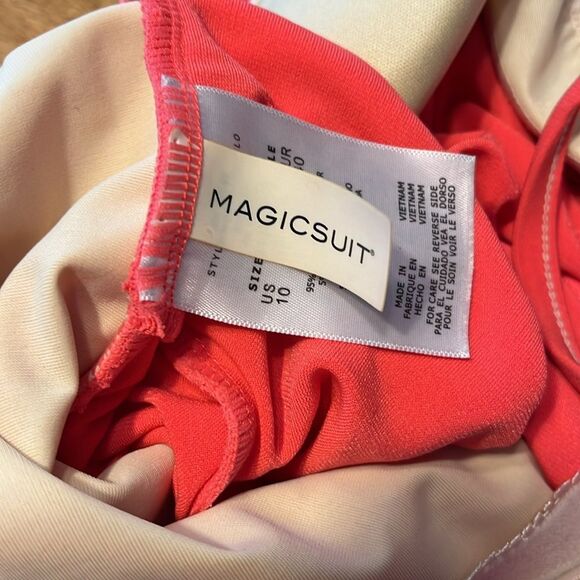 Magicsuit Pink Asymmetrical Ruched Swim Tank - Picture 2 of 7